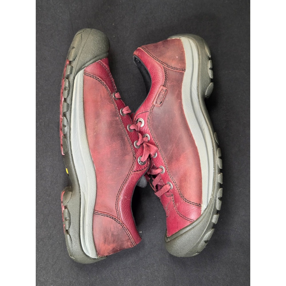 Keen Presidio Portsmouth Beet Red Leather Walking Shoes Womens 10.5 1013672